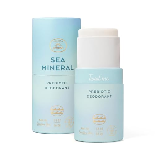Honestly pHresh Sea Mineral Twist-Up Deodorant for Sensitive Skin - Aluminum-Free, Baking Soda-Free, Prebiotic Formula, All-Natural, 24H Freshness