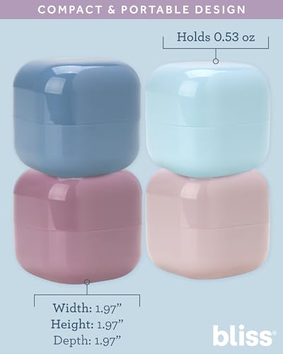 Bliss Travel Jars Set - 4 Pack 0.5oz Leak-Proof Containers with Spatula - Multi/One Size