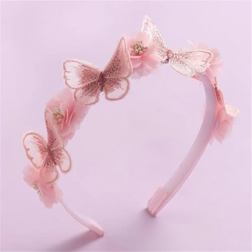 Handmade Pink Butterfly Flower Headband for Girls & Women
