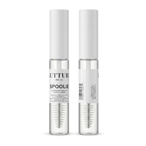Kuttura Cold-Pressed Castor Oil for Eyelashes & Brows with Spoolie, 10mL