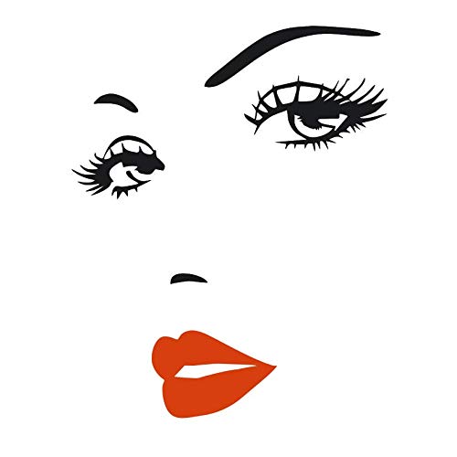 Red Lips Eyelash Wall Decal - Vinyl Sticker for Home Decor