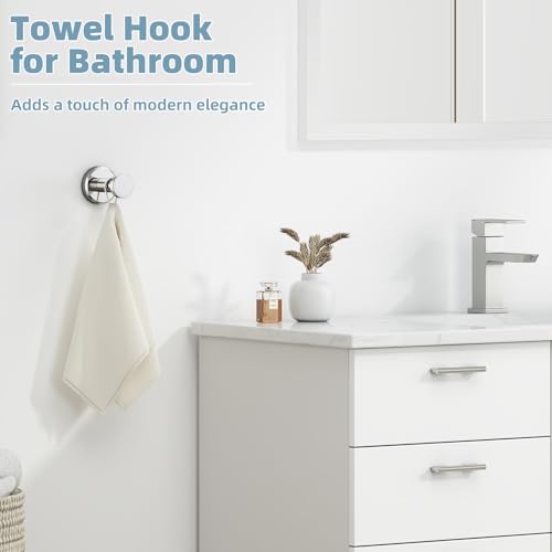 Polished Chrome Robe Hook - 304 Stainless Steel Wall Mount
