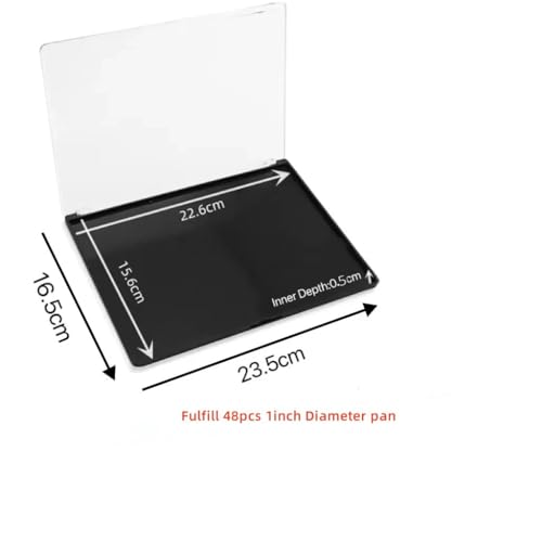 2 Pack XL large Magnetic Makeup Palette with Clear Top, Empty Cosmetics Pan Dispensing Storage Box with 40pcs Metal Sticker for DIY Eyeshadow Lipstick Blush Powder- 9.25'' x6.57''