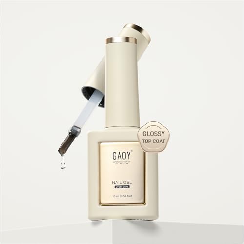 GAOY 16ml Glossy Gel Top Coat - No Wipe Clear Finish for Nail Art