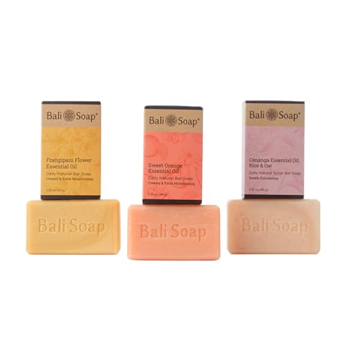 Bali Soap Natural Gift Set for Women - Cananga with Rice & Oat, Handmade Bali Soaps