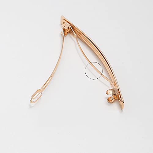 Teensery 2-Pack Metal Hair Clips - 4 Inch Gold & Silver Spring Barrette Hair Accessories for Women & Girls