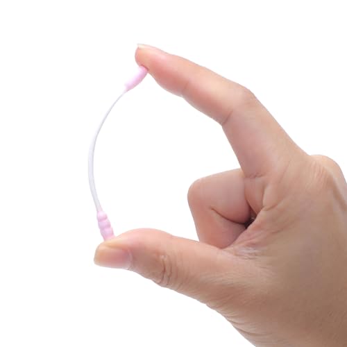 HOMEFOX Pink Organic Cotton Swabs - 200 Count Spiral Tips