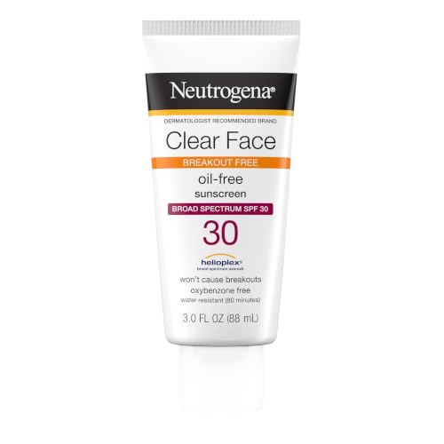 Neutrogena Clear Face Sunscreen SPF 30 for Acne-Prone Skin, 3 fl. oz