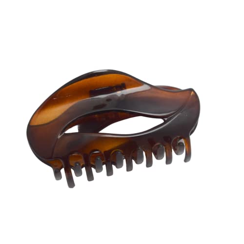 Parcelona French Tortoise Shell Hair Claw Clip - Medium Secure Hair Accessory