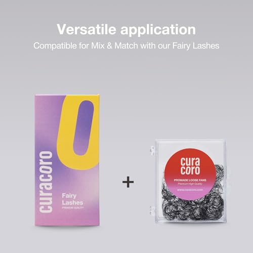 Curacoro 3D Volume Lash Extensions CC Curl 8-15mm - Lightweight Matte Black