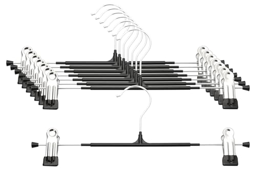Heavy Duty Pants Hangers with Clips - 8 Pack Adjustable Space Saving