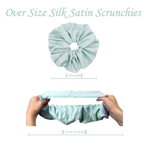 Bsofter 17-Pack Jumbo Satin Scrunchies - 8-Inch Oversized Hair Ties