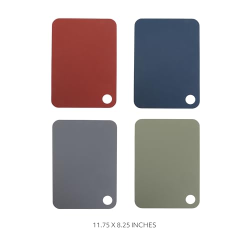 Sur La Table Crafty Carvery 4-Piece Cutting Mats Set - BPA-Free, Non-Slip, Dishwasher Safe, 11.75" x 8.25"