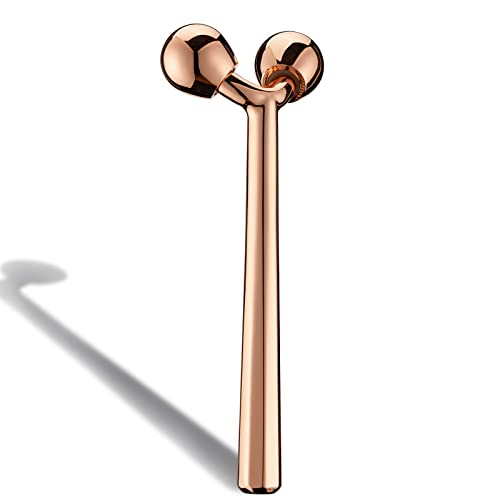 Rose Gold 3D Facial Roller Massager - Stainless Steel Skin Tightening Tool