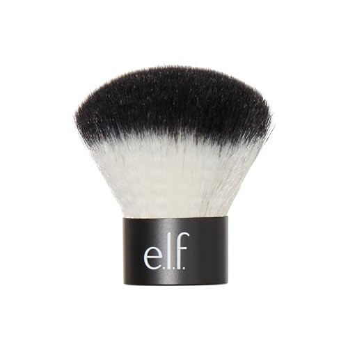 e.l.f. Kabuki Face Brush - Travel Size Makeup Brush for Powder, Bronzer, Highlighter