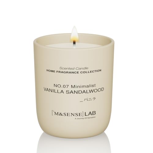 M&SENSE Natural Soy Candle - Vanilla Sandalwood - 5.3 oz Relaxing Aromatherapy Candle