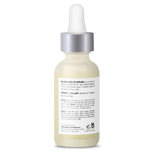 Valjean Labs DePuff Eye Serum with Caffeine & Collagen - 1 oz, Helps Reduce Puffiness & Signs of Aging, Paraben-Free, De Puff Variation