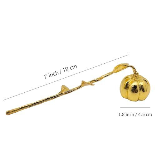 AIM & GGKK Gold Pumpkin Candle Snuffer - Decorative Long Handle Extinguisher