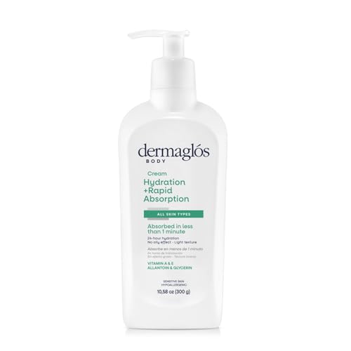 Dermaglós Moisturizing Body Cream - 24-Hour Hydration, 10.58 Oz