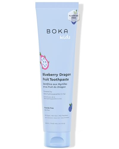 Boka Kids Toothpaste - Fluoride Free Nano Hydroxyapatite, Blueberry Dragonfruit - 4 Oz