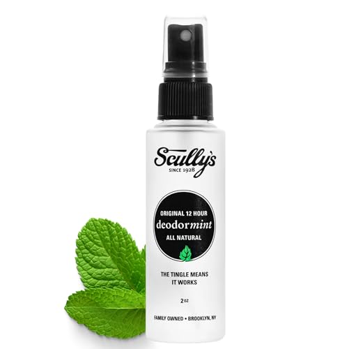 Scully's Natural Deodorant Spray - 2oz Mint & Grapefruit - 12+ Hour Protection, Aluminum-Free, Non-Toxic, Refillable