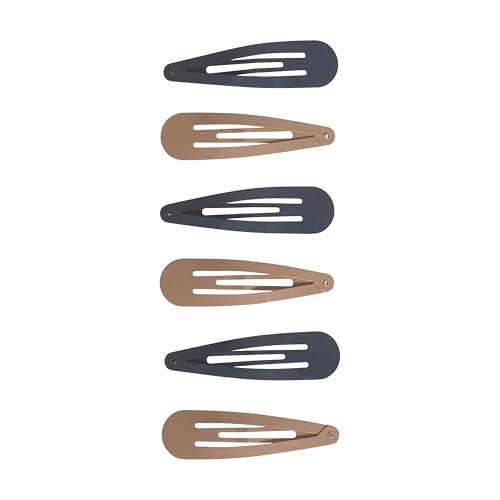 Goody Snap Hair Clips 6 Count Black/Brown - Comfort Contour Barrettes for All Hair Types