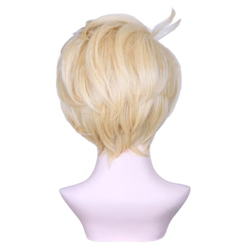 Blonde and White Cosplay Wig for Men - Premium Halloween Costume