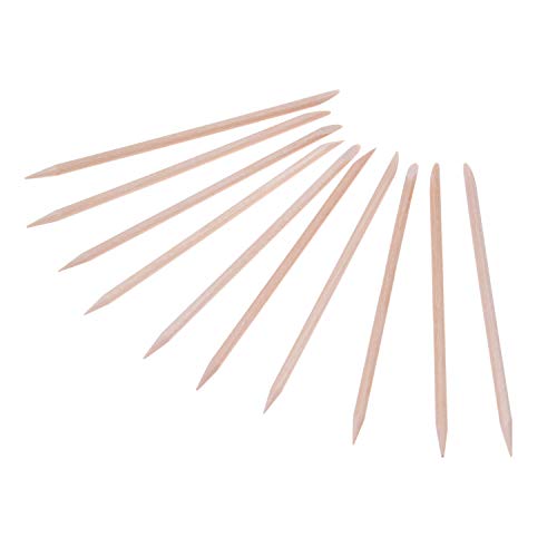 Kare & Kind 100x Double-Sided Orange Wood Nail Sticks for Manicure & Pedicure