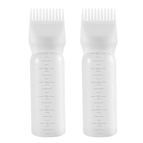 Pimoys 2-Pack 6Oz Root Comb Hair Dye Applicator Bottles