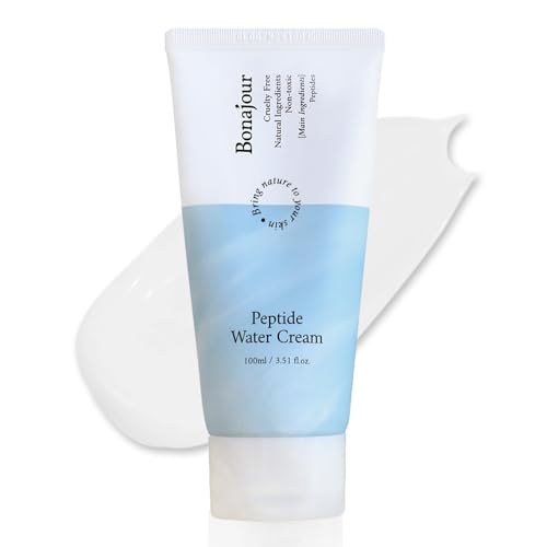 BONAJOUR Vegan Peptide Hyaluronic Acid Moisturizing Cream 3.38 Fl. oz - Lightweight Anti-Aging Lotion for Oily & Sensitive Skin