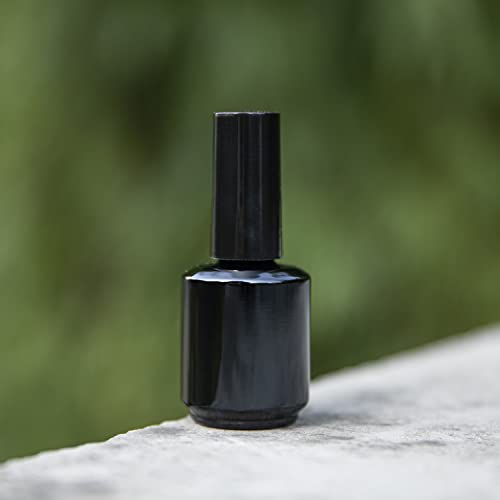 15ML Empty Gel Nail Polish Bottles - Bright Black, Pack of 20 with Brush & Funnels