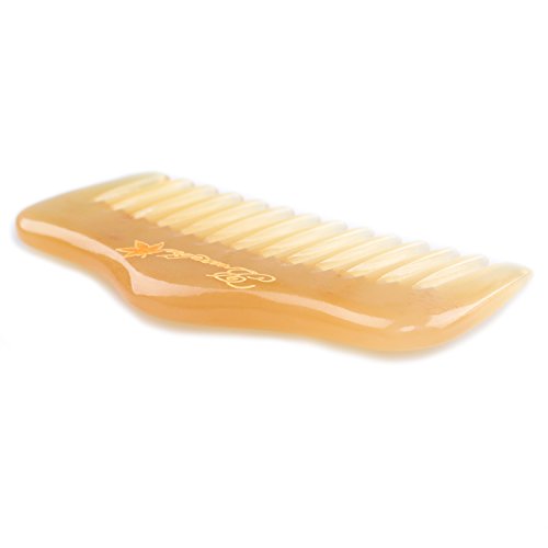 Breezelike Natural Sheep Horn Wide Tooth Comb - Detangling & Massaging Beard & Hair Tool