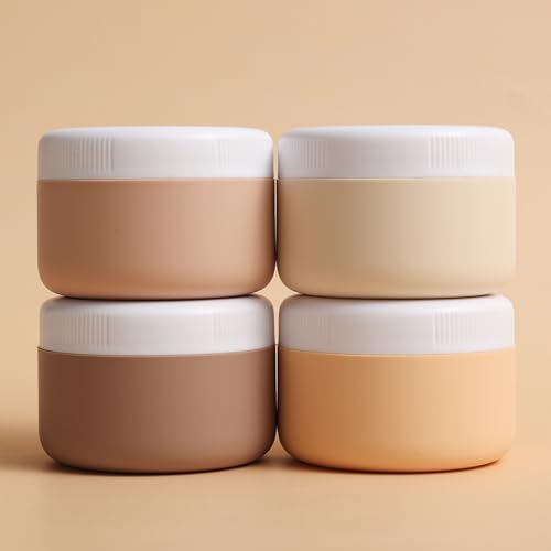 Travel 2oz Silicone Cream Jars — 4 Pack, BPA-Free Leakproof Containers for Toiletries (60 ml pack) Kuangre