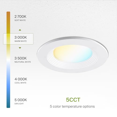 ASD 4 Inch Dimmable LED Recessed Light - 9W, 2700K-5000K, Wet Rated