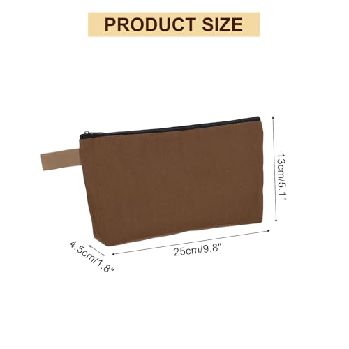 uxcell Canvas Makeup Bags - 10 Pcs Blank DIY Cosmetic Zipper Pouches