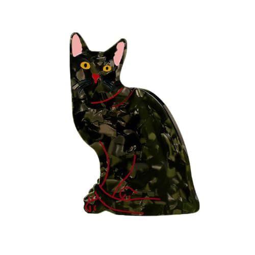 Black Cat Claw Hair Clips - Cellulose Acetate, Chic Retro Design, Non-Slip Grip, Pack of 1