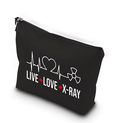 Live Love X-Ray Makeup Bag, Radiology Tech Gift Zipper Pouch