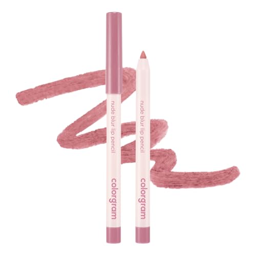 COLORGRAM Nude Blur Lip Pencil 03 Geek Rose | Soft Blurring Lip Liner for Natural Lips