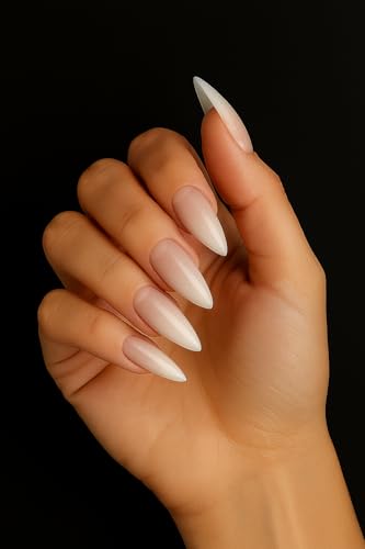 Pink & White Stiletto Cat Eye Press-On Nails Glitter Tips 24 Count