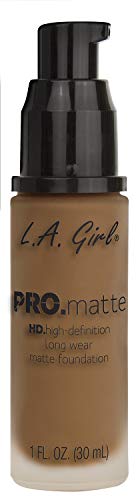 L.A. Girl PRO.Matte Foundation, Cafe GLM682 - Long-Lasting, 4oz (Pack of 2)