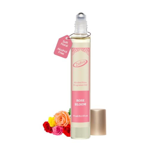 Zoha Rose Bloom Perfume Oil - Alcohol-Free Roll-On Fragrance, 9ml
