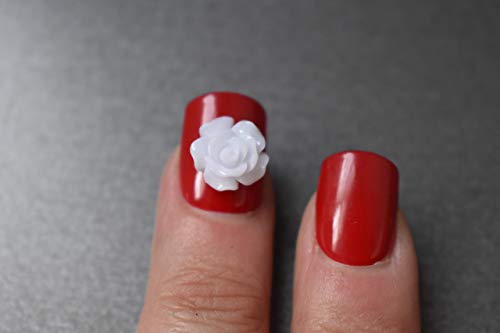 100 Multicolor Rose Nail Art Charms - 10mm Flat Back Resin Flowers