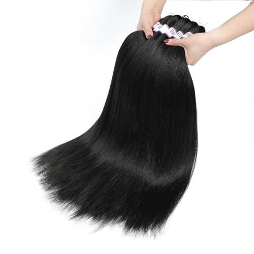 BEFUNNY 24 Inch Pre-Stretched Braiding Hair - 5 Packs 1B# Black