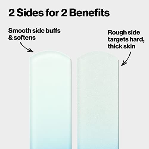 Revlon Glass Foot File & Buffer 1 Count – 2-in-1 Callus Remover for Feet