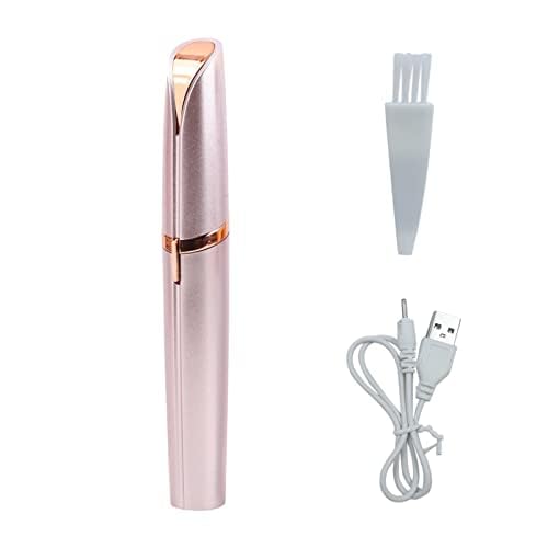 LiXiongBao USB Rechargeable Portable Electric Eyebrow Trimmer Pen for Women, Painless Precision Hair Remover, Safe Shaver Razor Tool for Face, Leg, Lip, Armpit, Hand (Rose Gold)