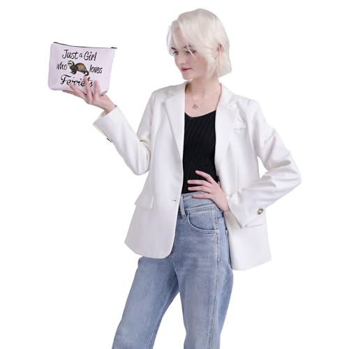 Ferret Lover Cosmetic Bag - Cute Canvas Makeup Zipper Pouch for Travel