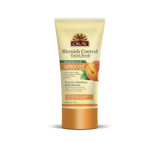 OKAY Apricot Oil Control Facial Scrub - 6 Oz Exfoliating Cleanser