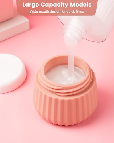 Mrsdry 4 Pack Travel Containers for Toiletries, 3 oz Red Soil, Leak Proof Silicone Jars