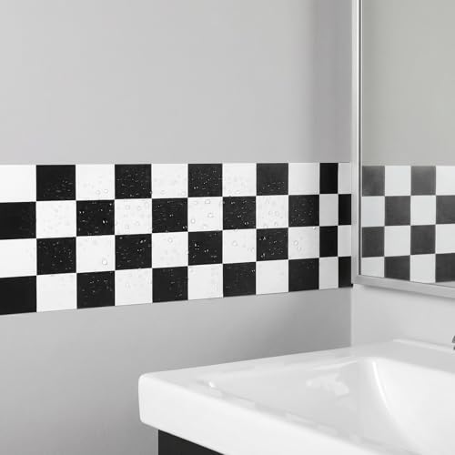 94-Inch Checkered Peel and Stick Bulletin Board Trim - Waterproof PVC for Home & Classroom Decor