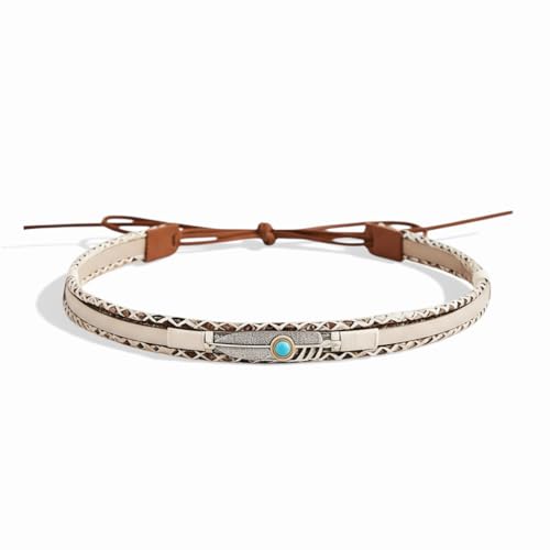 Turquoise Feather Cowboy Hat Band for Women & Men - Handmade Western Accessory